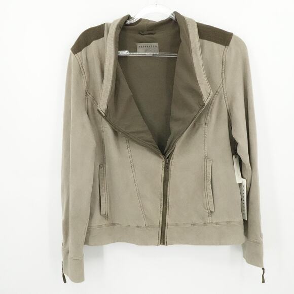 Marrakech Jacket Womens XL Taupe Moto Utility Style Full Zip Stretch Pockets New - Picture 12 of 16
